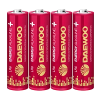 Батарейка Daewoo ENERGY LR6 AA Shrink 4 Alkaline 1.5V (4/96/384)