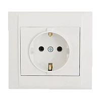 Розетка Makel Defne 1гн. 16A С/З керамика белый 42001008 (1/12)