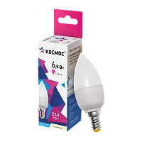 Лампа светодиодная Космос CN E14 6.5W 3000К 220V свеча матовая (1/10/80)
