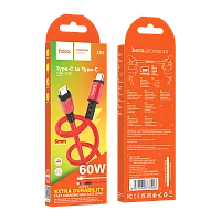 Кабель HOCO X85 Type-C (m)-Type-C (m) 1м 60W TPE красный (1/35/350)