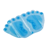 Коврик для ванной Рыжий кот "Следы" 58х33см голубой (1/10/60)