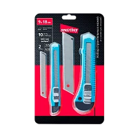 Набор ножей универсальных Smartbuy Tools 10 шт, с отлам.лезвием 9 мм и 18 мм, 2 ножа, 8 лезвий/120