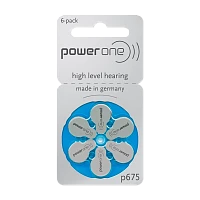 Батарейка PowerOne IMPLANT PRO+ ZA675 BL6 Zinc Air 1.45V (6/60/300)