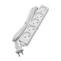 Удлинитель Volsten 5р.Б/З 10A 5.0м ПВС 2x0.75мм² IP20 белый (1/40)