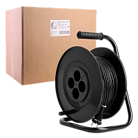 Удлинитель силовой Demmax SKR 4x20 4р.Б/З 10A 20.0м ПВС 2x0.75мм² на катушке черный (1/2)