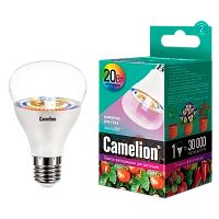 Лампа светодиодная Camelion 20W 220-240V груша ФИТО для аквариумов и растений прозрачная (1/20)