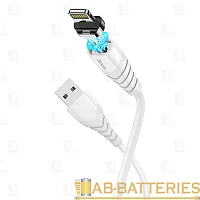 Кабель HOCO X63 USB (m)-Lightning (m) 1м 2.4A нейлон магнит белый (1/31/310)