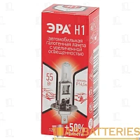 Лампа галогенная ЭРА H1 P14.5s 55W 12V головной свет (ближний/дальний), противотуманные огни (1/100/
