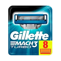 Сменные кассеты Gillette "MACH3 TURBO" 3 лезвия 8+2шт. (цена за 1 шт) (10/100)