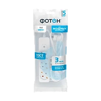 Удлинитель Фотон 16-33ЕS 3р.С/З 16A 3.0м с выкл. ПВС 3x1мм² белый (1/20)