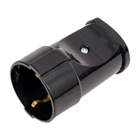 Розетка штепсельная Makel 1гн. С/З пластик черный 10053 (1/50)