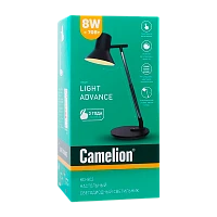 Светильник настольный Camelion KD-802 8W 230V LED на основании сенс. черный (1/6)