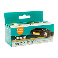 Фонарь налобный Camelion LED53408 3W XPE+COB от аккумулятора Type-C 3 режима черный (1/12/96)