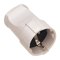 Розетка штепсельная Makel 1гн. С/З пластик белый 10003 (1/50)