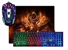 Набор клавиатура+мышь+коврик проводной Defender MKP-117 Aura игровой (1/20)