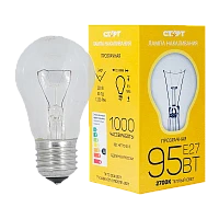 Лампа накаливания Старт E27 95W 220-240V груша Б прозрачная (1/10/100)