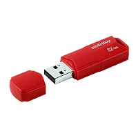 Флеш-накопитель Smartbuy Clue 32GB USB2.0 пластик красный