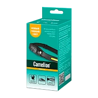 Фонарь налобный Camelion LED53416 3W 2LED от аккумулятора сенс. Type-C 4 режима черный (1/12/216)