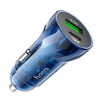 Автомобильное З/У HOCO Z47 2USB 3.0A 20W QC3.0 синий (1/13/130)