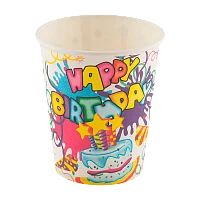 Набор бумажных стаканов "Happy Birthday" 6шт. (1/12/600)