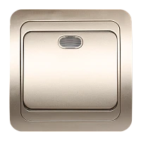 Выключатель Smartbuy 1-клавишный с индикатором 10А шампань "Марс"