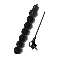 Удлинитель Космос 6р.С/З 10A 5.0м с выкл. ПВС 3х0.75мм² IP20 черный (1/25)