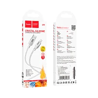 Кабель HOCO X99 USB (m)-Lightning (m) 1м 2.4A силикон серый (1/31/310)