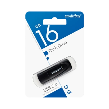 Флеш-накопитель Smartbuy Scout 16GB USB2.0 пластик черный