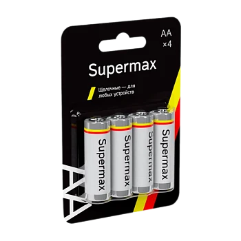 Батарейка Supermax LR6 AA BL4 Alkaline 1.5V (4/48/576)