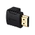 Переходник GoPower HDMI (m)-HDMI (f) угловой 4K 60Hz черный в пакете (1/500)
