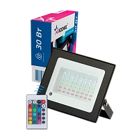 Прожектор светодиодный Космос 30W 230V IP65 RGB с пультом черный (1/20)