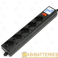 Сетевой фильтр Power Cube 5р.С/З 10A 3.0м ПВС 3x0.75мм² с выкл. черный (1/27)