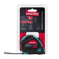 Рулетка измерительная Smartbuy Tools 3м*19мм пластик 2 фиксатора прорезиненная голубой (1/96)