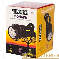 Фонарь налобный Трофи TG9 0.8W 9LED от батареек черный (1/25/50)