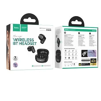 Наушники вставные HOCO EQ25 bluetooth 5.4 с микр. черный (1/14/140)