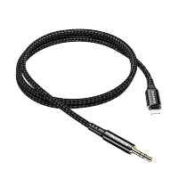 Кабель AUX Borofone BL18 Jack 3.5mm (m)-Lightning (m) 1м силикон черный (1/63/252)
