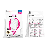 Сетевое З/У Borofone BAS73A Type-C 20W с кабелем Lightning/Type-C белый (1/20/120)