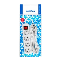 Удлинитель Smartbuy 4р.С/З 16A 7.0м с выкл. ПВС 3x1мм² белый