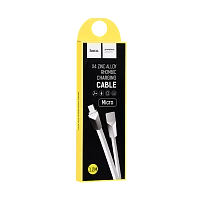 Кабель HOCO X4 USB (m)-microUSB (m) 1.2м 2.4A силикон белый (1/32/320)