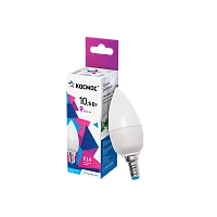 Лампа светодиодная Космос CN E14 10.5W 6500К 220V свеча матовая (1/10/80)