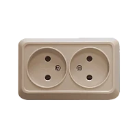 Розетка Прогресс Fit 2гн. 10A Б/З ABS + Керамика бежевый (1/10/200)