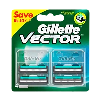 Сменные кассеты Gillette "Slalom Plus (Vector+)" 2 лезвия 4шт. (цена за 1 шт) ENG (4/40)