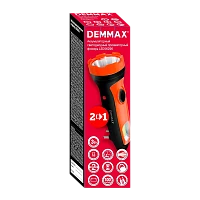 Фонарь ручной Demmax LED56296 1LED+COB от аккумулятора 2 режима черный оранжевый (1/120)