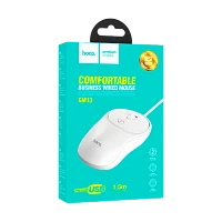 Мышь проводная HOCO GM13 классическая USB белый (1/11/110)