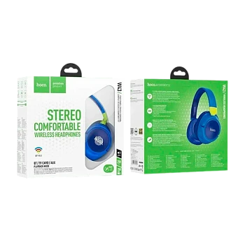 Наушники полноразмерные HOCO W43 bluetooth 5.2 с микр. синий (1/32)