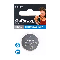 Батарейка GoPower CR2412 BL1 Литиевая 3V (1/5/500)