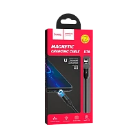 Кабель HOCO U76 USB (m)-Lightning (m) 1.2м 2.4A нейлон магнит черный (1/22/220)
