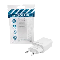 Сетевое З/У Ergolux ELX-РA01P-C01 1USB 2.0A 10W белый (1/10/240)