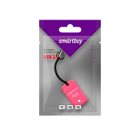 Картридер Smartbuy 706 USB2.0 microSD розовый (1/20)