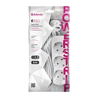 Удлинитель Defender E350 3р.С/З 10A 5.0м ПВС 3x1мм² белый (1/30)